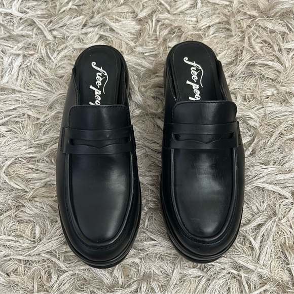 NWOB Free People Winston Black Leather
Platform Loafers Mules size 36 US 6 - Picture 9 of 15